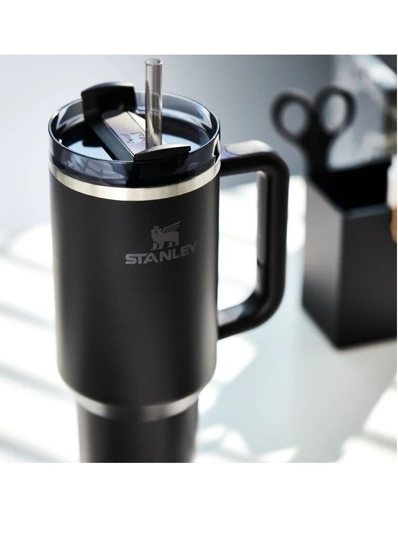 Stanley Quencher H2.0 FlowState Vacuum Insulated Tumbler – 40 oz Black Stainless Steel Travel Mug with Leakproof Lid & Straw, Double-Walled Insulation, Keeps Drinks Hot for 7 Hours & Cold for 24 Hours, Durable & Portable, Perfect for Coffee, Water, Smoothies & On-the-Go Hydration - Image 3