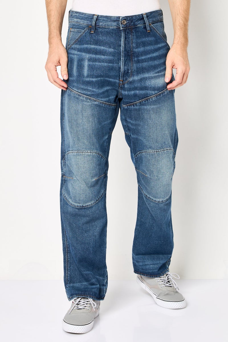 G-Star RAW جينز رجالي مريح بقصة واسعة، مغسول بدون تمدد، أزرق - Image 1