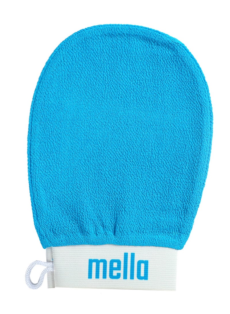 mella Korean Loofah Blue Peel Off Gloves Exfoliating Skin Care for Daily Use and Home Bath Spa - Image 1