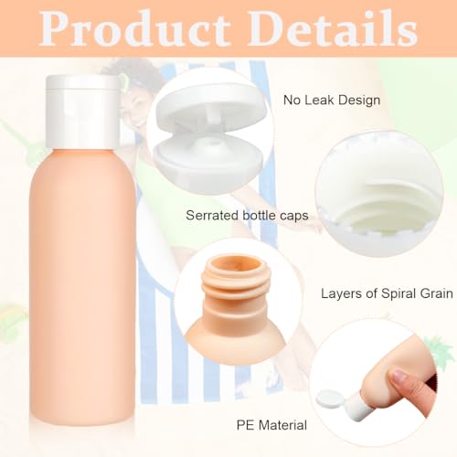 MAYCREATE® 4pcs 50ML Travel Bottles for Toiletries,Empty Soft PE Travel Containers with Lid,Shampoo Lotion Dispenser Bottle for Cream Toiletries Gel Hand Sanitizer - Image 3