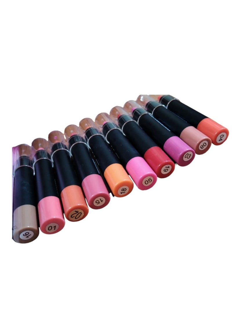Generic Lip Stick 10 Colors Set for Girls With Lip Balm And Protection From Cracks  - Image 2