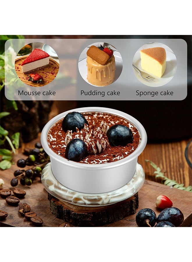 4 Pcs Cake Pans Round Non Stick Round Cheese Cake Baking Pans For Home Party Baking Supplies, Round Cake Pans with Removable Bottom(2 Size:4inch & 5inch) - Image 5
