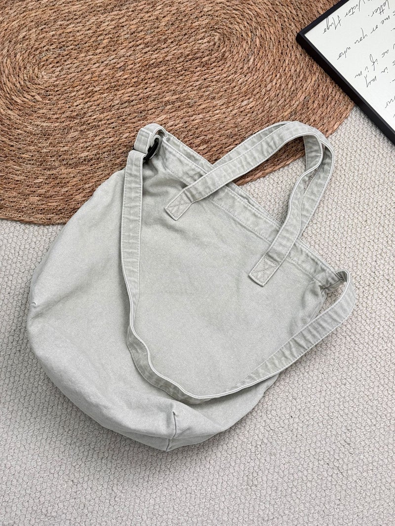 2026 New Washed Cotton Canvas Tote Bag, Multicolor, Large Capacity Commuter Shoulder Tote for Women - Image 4