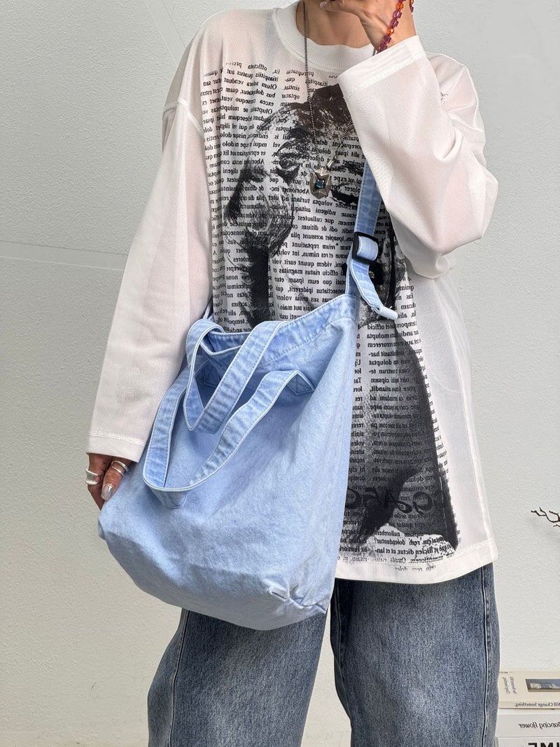 2026 New Washed Cotton Canvas Tote Bag, Multicolor, Large Capacity Commuter Shoulder Tote for Women - Image 2