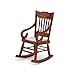 Cutemini Dollhouse Miniature Rocking Chair 112 Scale Wooden Furniture Accessories Tiny Mini House Home Outdoor Decoration Model Living Room Scene Christmas Craft Displays Brown - Image 2
