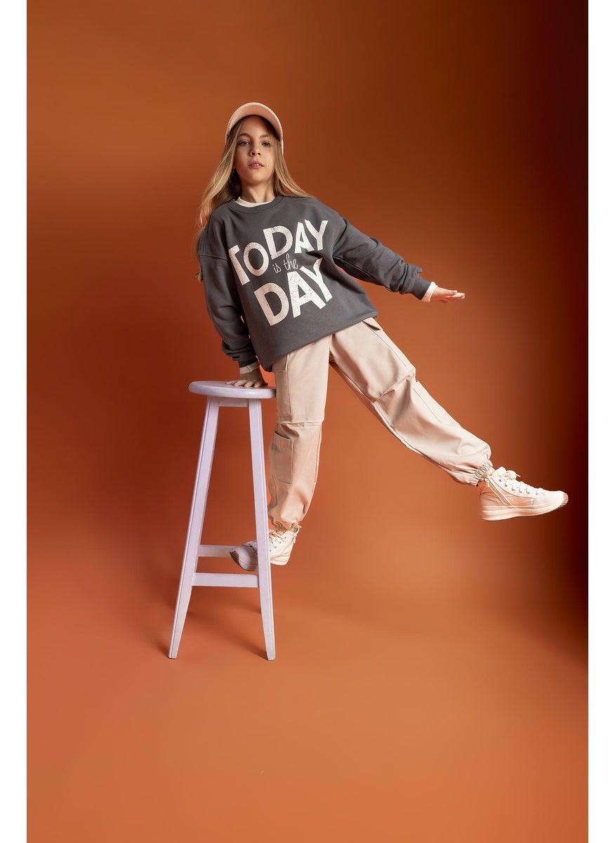 DeFacto Girl Parachute Cargo Cotton Trousers  - Image 4