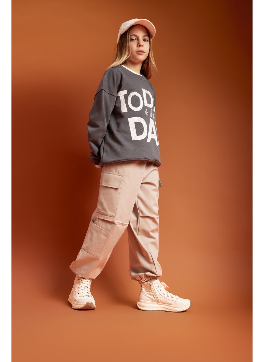 DeFacto Girl Parachute Cargo Cotton Trousers  - Image 5