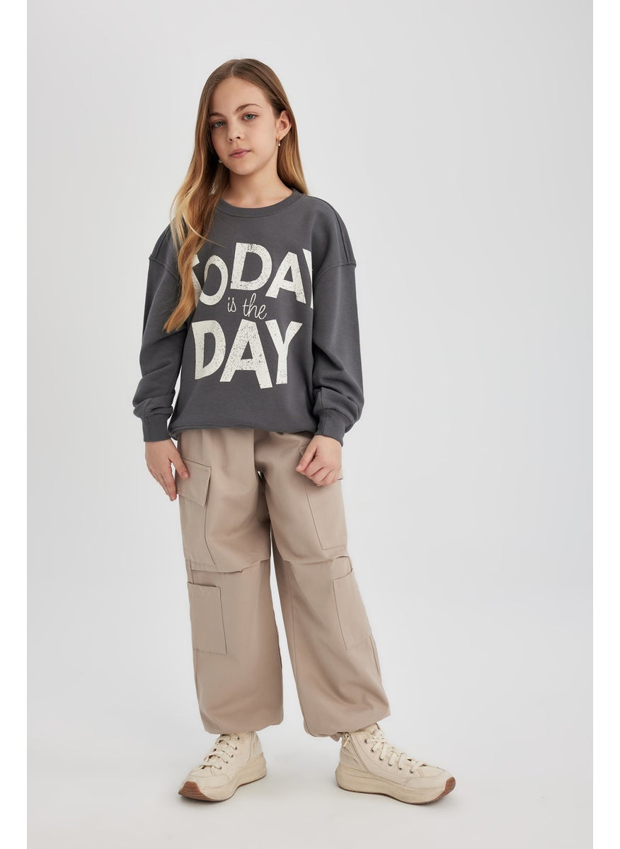 DeFacto Girl Parachute Cargo Cotton Trousers  - Image 3
