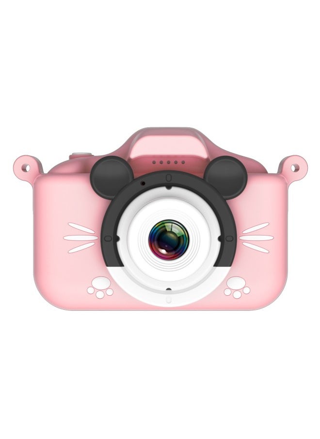 Generic X5s Children's Camera High Definition X2 Photography Mini Single Reflex Double Lens Toy Gift For Kids Compact Digital Camera-Body Color:X6S Puqing Double Photo + Mickey Mouse Pink + No Card  - Image 1