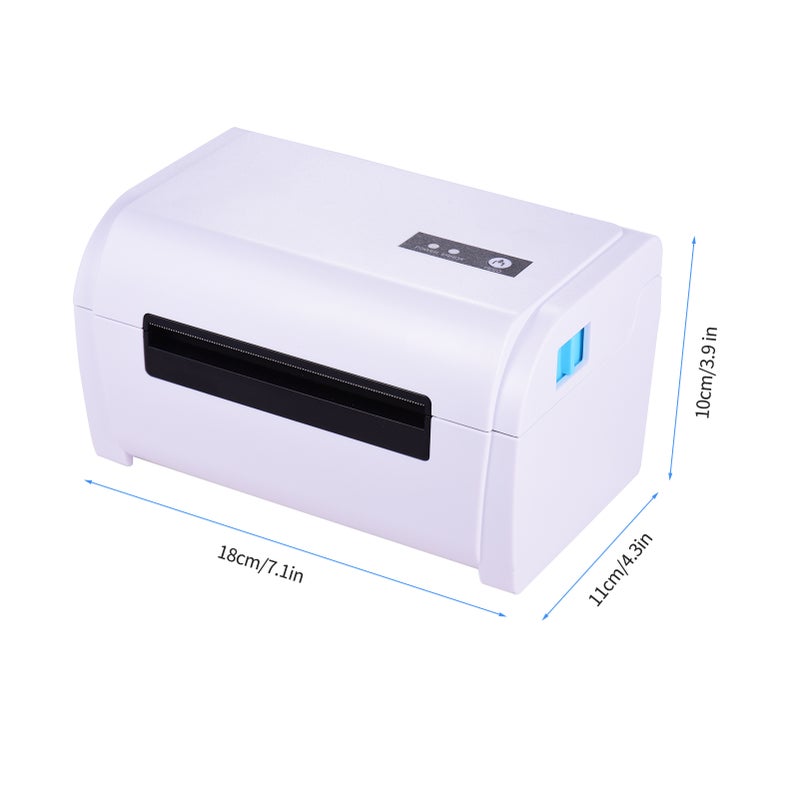 طابعة ملصقات حرارية سطح المكتب لعمل ملصقات شحن مقاس 4×6، سرعة عالية 160 ملم/ثانية، اتصال USB، طابعة ملصقات حرارية بعرض ورق أقصى 110 ملم، متوافقة مع UPS و Ebay و Shopify و FedEx - Image 5