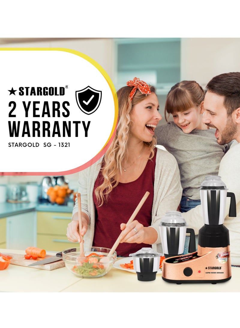 Stargold Mixer Grinder 3 in 1 800W Overload Protection Powerful Copper Motor - Image 3