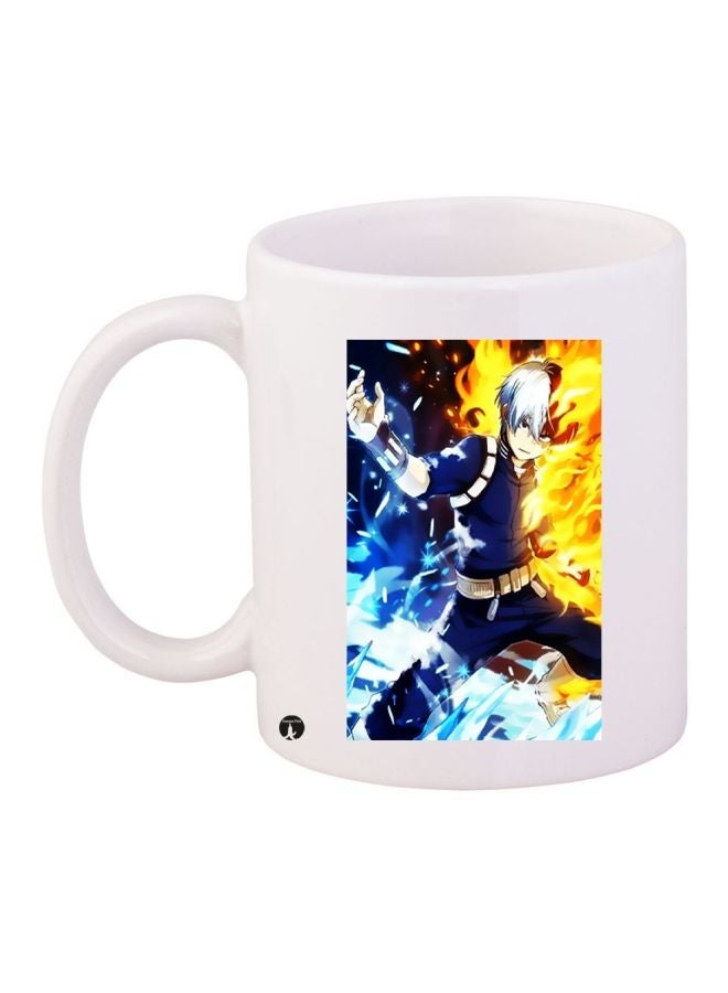 RYN Cartoon Printed Coffee Mug White/Blue/Yellow 11ounce