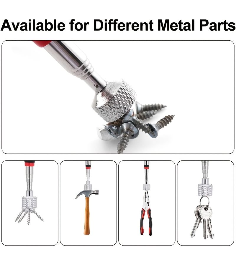 15 Lbs Heavy Duty Telescopic Magnetic Pickup Tool Portable Magnet Stick Car Magnet Retriever Black Flower Head For Hard To Reach Screws No Electricity Required - Image 5