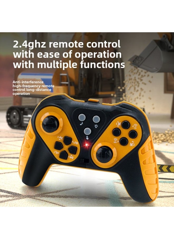 Generic Large Children's Remote Control Alloy Excavator Engineering Vehicle Toy Excavator Bulldozer Simulation Car Boy Gift-Color:[13 Remote Control Functions] Can Spray Alloy Yellow Remote Control Excavator-color Boxed-Proportion:3 Lithium Battery 2 5 Battery 1 Screwdriver  - Image 4
