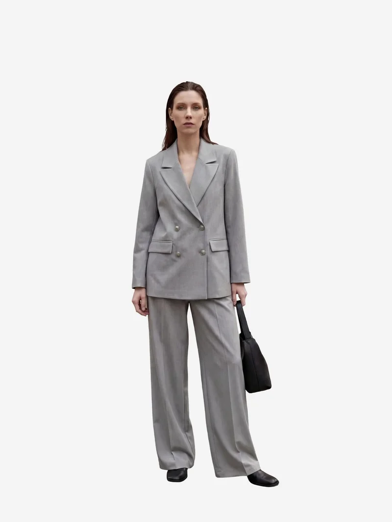My Fashion Grey MY FASHION Buttoned Blazer Jacket for Women | Best Price UAE