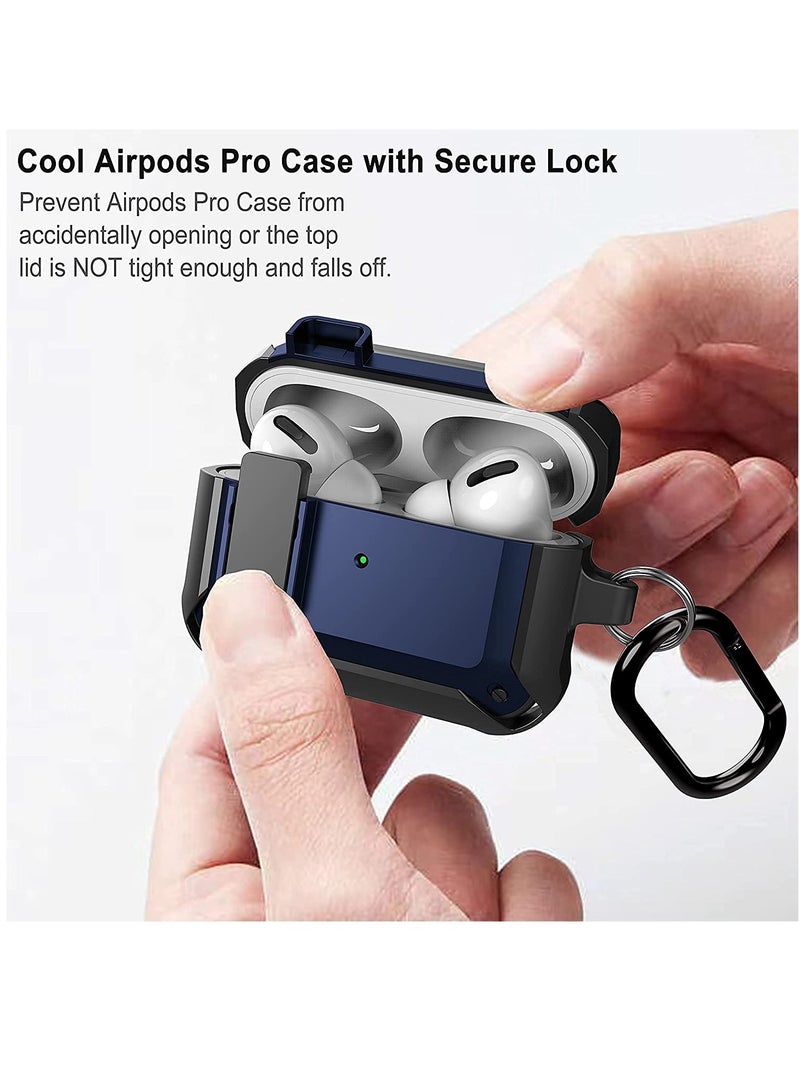 Upgraded [Secure Lock] Armor Airpod Pro Case, Fibuntun Shockproof AirPods Pro Cover Cool iPod Pro Case Designed for Apple Air Pod Wireless Pro Cases for Men Women - Image 5