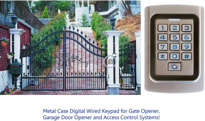 Supreform IP68 Waterproof Universal 12V 24VDC Metal Case Digital Wired Keypad for Garage Door, Gate Opener and Access Control Systems - Image 2