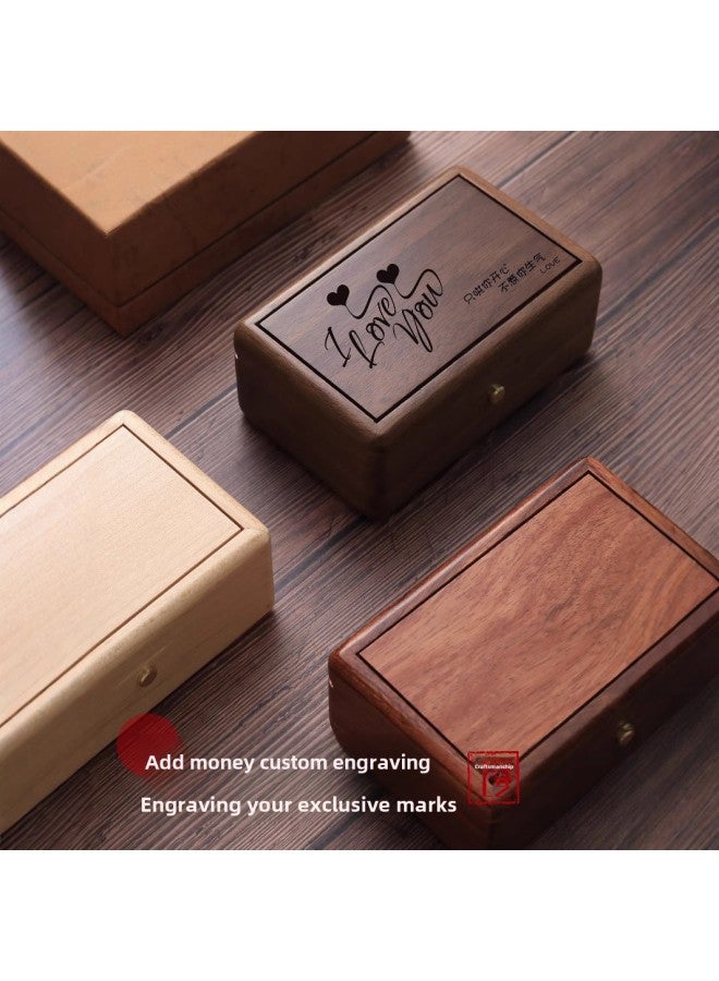 DIY Print Photo Wooden Jewelry Box Music Box Birthday Gift For Girlfriend Creative Music Box-Color:Walnut (J277A)-ring Flannel-Dimensions:Music: Can See The Streets Of The Sea  - Image 5