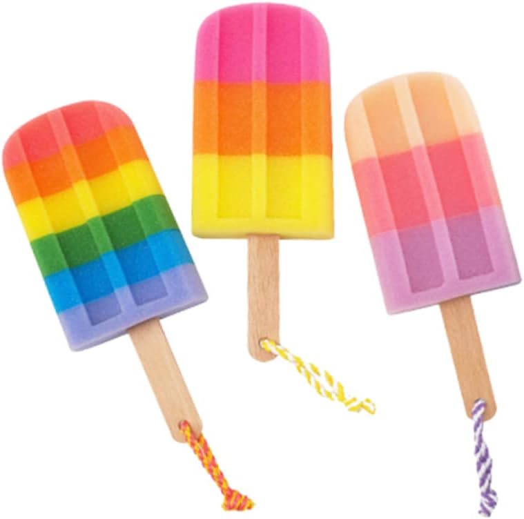 Lurrose Shower Sponge 3pcs Shower for Bath Bath Sponge Soft Towels Ice Cream Shower Pouf s Shower Scrunchie Body Bath Ball Cartoon Loofah Sponge Ball Popsicle Child Bamboo Loofah Sponge 