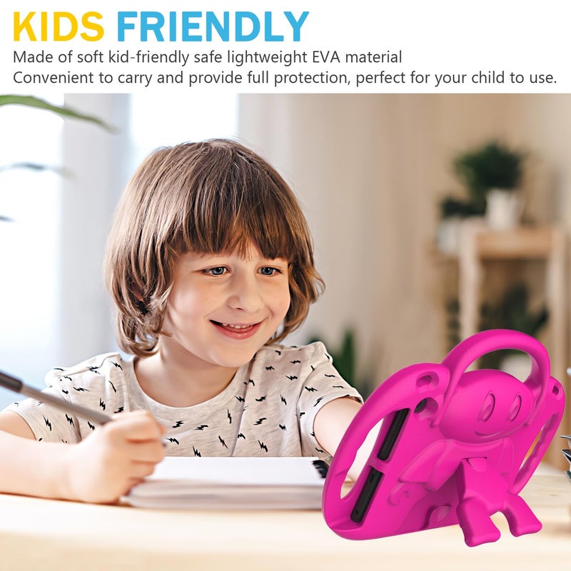 Sanyetral Fire HD 8 & HD 8 Plus Tablet Case for Kids(12th/10th Generation, 2024/2022/2020 Release), Sanyetral Lightweight Shockproof Cover with Shoulder Strap, Stand and Handle Not for Nokia TCL Samsung -Pink - Image 4