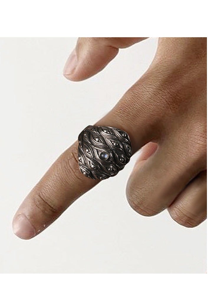 Trendy Distressed Adjustable Punk Ring - Image 3