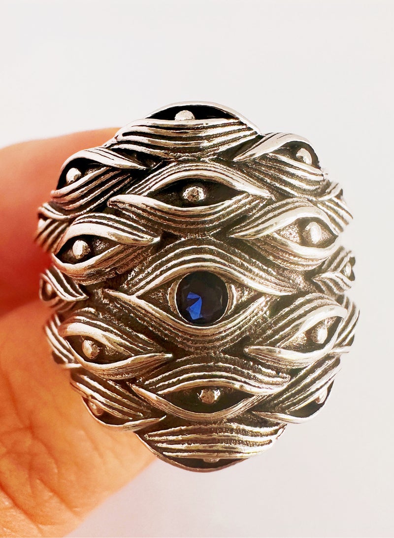 Trendy Distressed Adjustable Punk Ring - Image 5