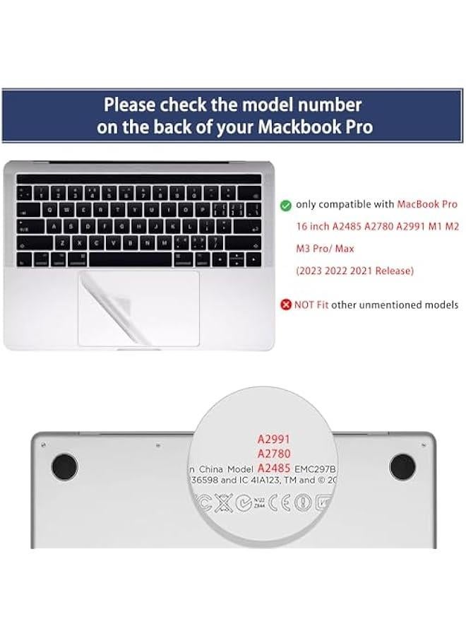 Arabest 2 Pack Trackpad Cover for Apple MacBook Pro 16 Laptop M1 Pro/Max A2780 A2485 A2991 Chip Skin Protector Accessories  - Image 2