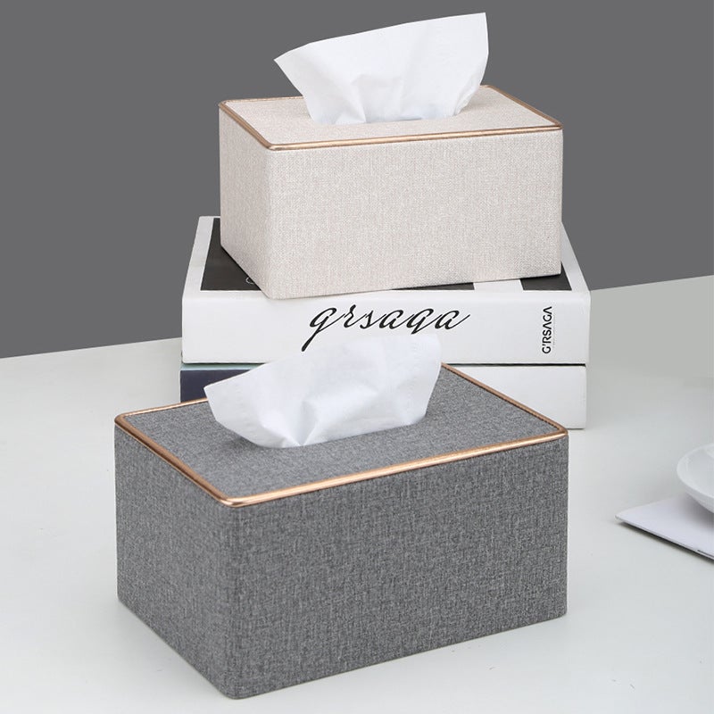 Tissue Box, Living Room, Accessible Luxury and High-End Coffee Table, Desktop Leather Paper Box, Hotel Restaurant, High-Looking Storage Paper Box - Image 4