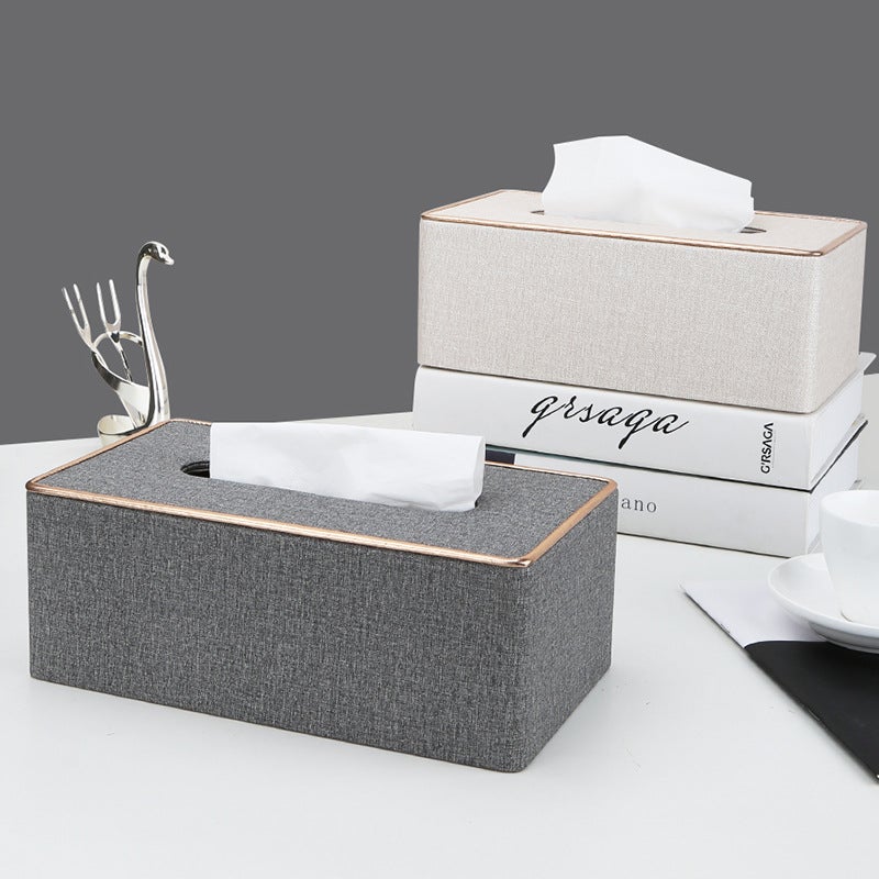 Tissue Box, Living Room, Accessible Luxury and High-End Coffee Table, Desktop Leather Paper Box, Hotel Restaurant, High-Looking Storage Paper Box - Image 3