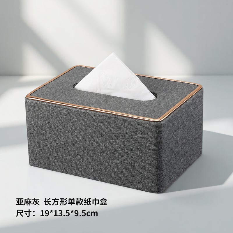 Tissue Box, Living Room, Accessible Luxury and High-End Coffee Table, Desktop Leather Paper Box, Hotel Restaurant, High-Looking Storage Paper Box - Image 1