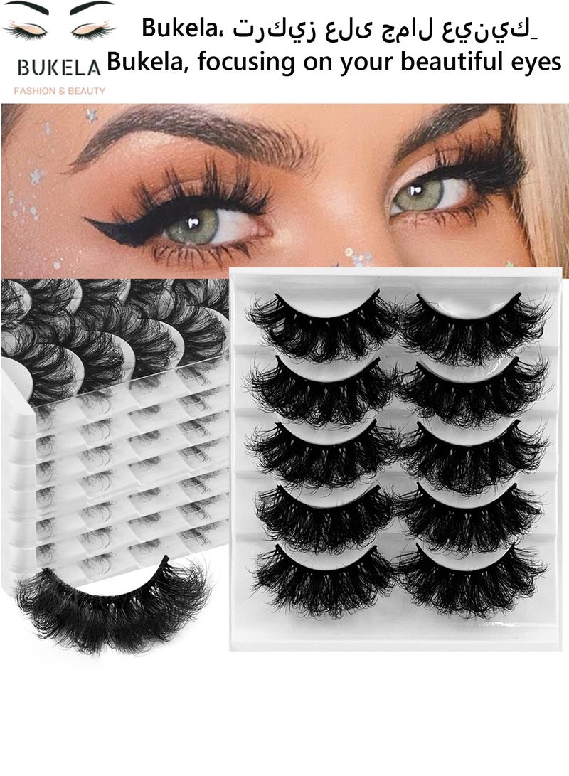 Bukela False Lashes Super Fluffy Faux Mink Eyelashes Dramatic Long and Full Fake - Image 1