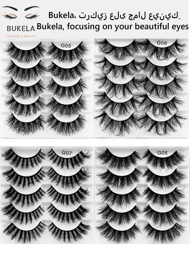Bukela False Lashes Super Fluffy Faux Mink Eyelashes Dramatic Long and Full Fake - Image 4