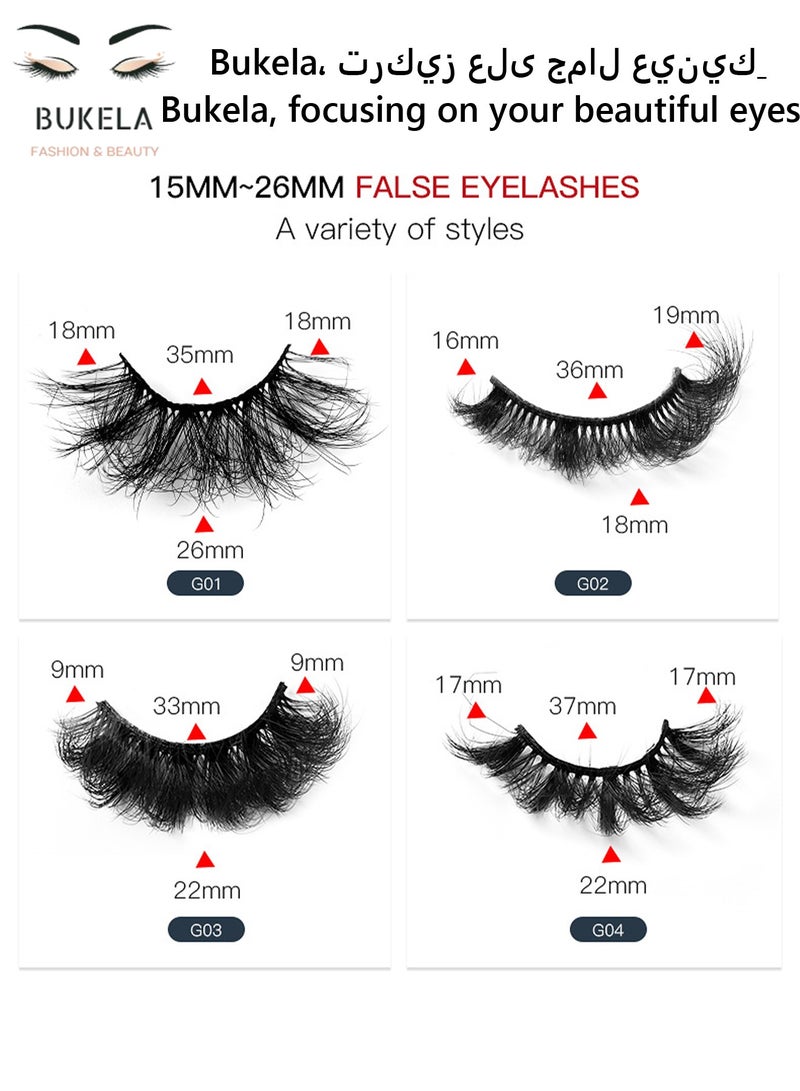 Bukela False Lashes Super Fluffy Faux Mink Eyelashes Dramatic Long and Full Fake - Image 5