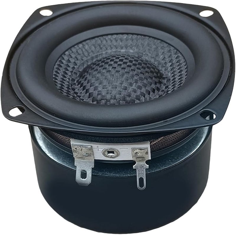 6 Ohm Deep Bass 3 Inch Square Woofer Speakers Metal Rubber Build HiFi Sound Glass Fiber Woven Cone Loud Horn - Image 1