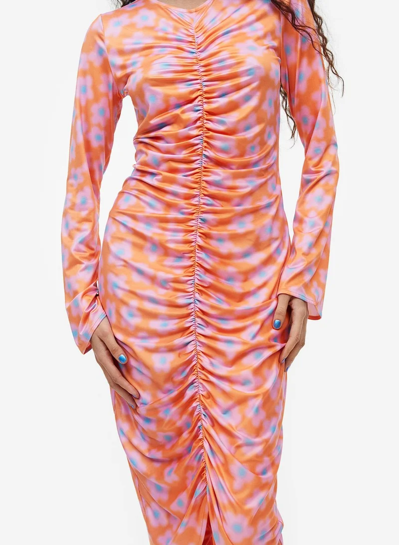 H&M Floral Ruched Dress