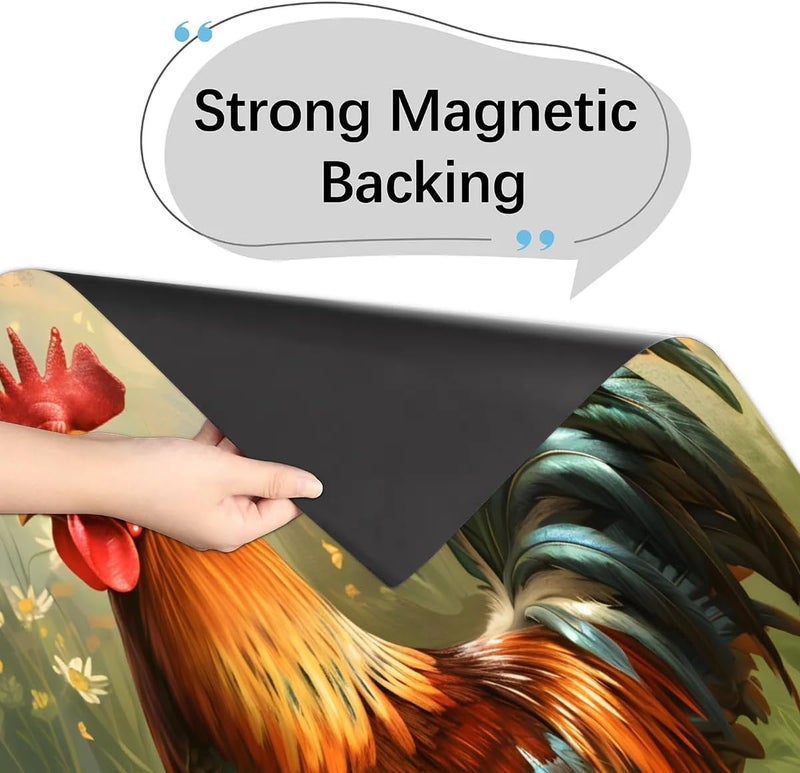 cfpolar Dishwasher Magnet Cover Rooster Flower Eggs Reusable Magnetic Door Cover Panel Decal Dishwasher Magnets Decorative Cover Refrigerator Kitchen Appliance Decor Front Dishwashers Covers 23" x 26" - Image 4