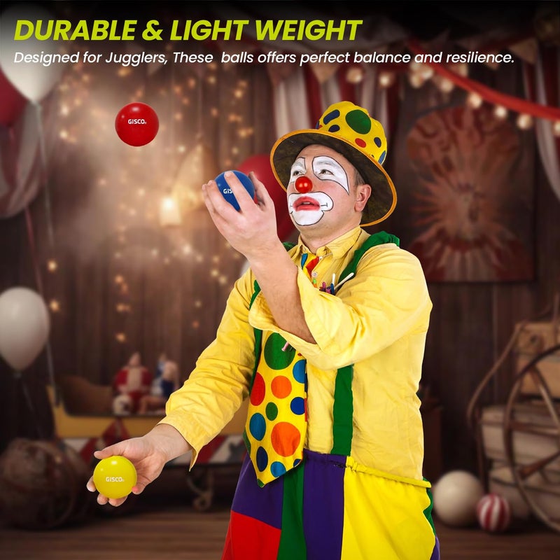 GISCO كرات الجمباز البلاستيكية 70 مم الناعمة - مجموعة من 3 ألوان متنوعة مع حقيبة حمل - مجموعة التلاعب للأطفال والبالغين، مناسبة للمبتدئين والمحترفين - Image 5