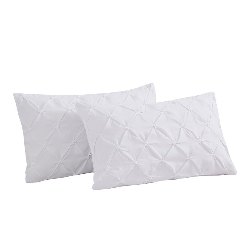 Vaulia Lightweight Microfiber Decorative Pillow Shams  Pinch Pleat Design Standard Size (20x26)  White Color 2-Pack - Image 3