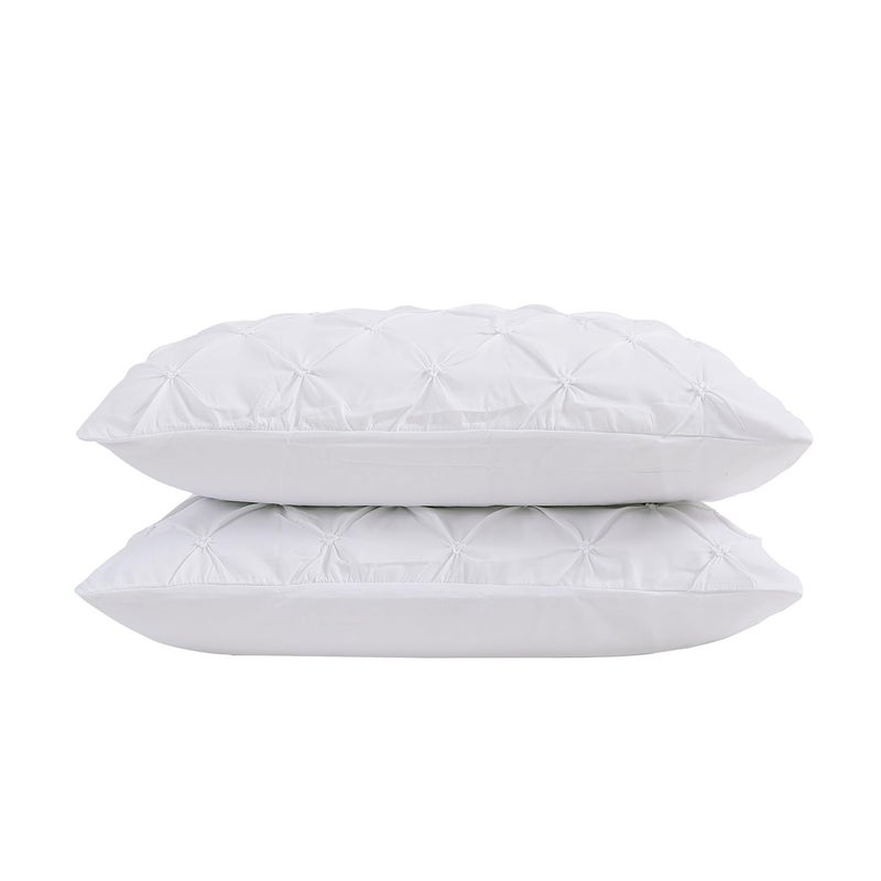 Vaulia Lightweight Microfiber Decorative Pillow Shams  Pinch Pleat Design Standard Size (20x26)  White Color 2-Pack - Image 2