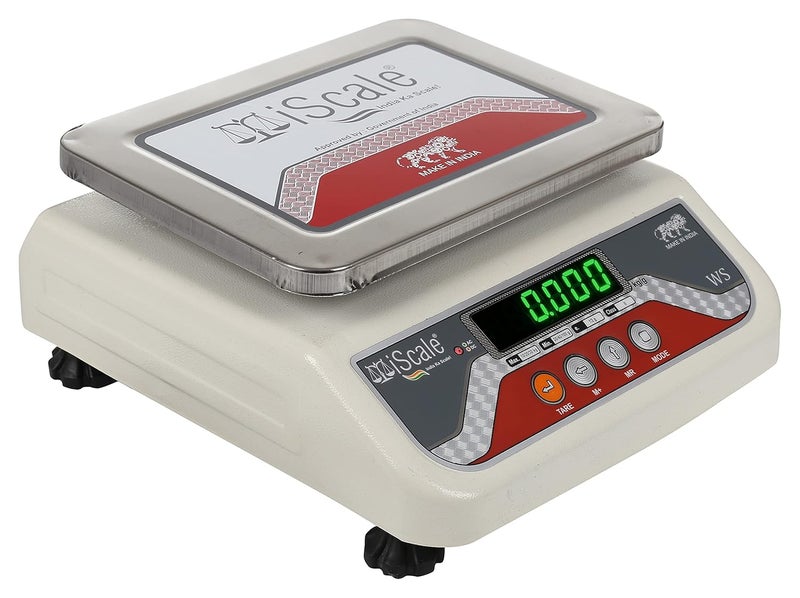 iScale i04 30kg x 1g Electronic Weighing Scale with Front Back Green double Display 7x9 for Kirana shops Departmental stores factory and for all commercial uses - Image 1
