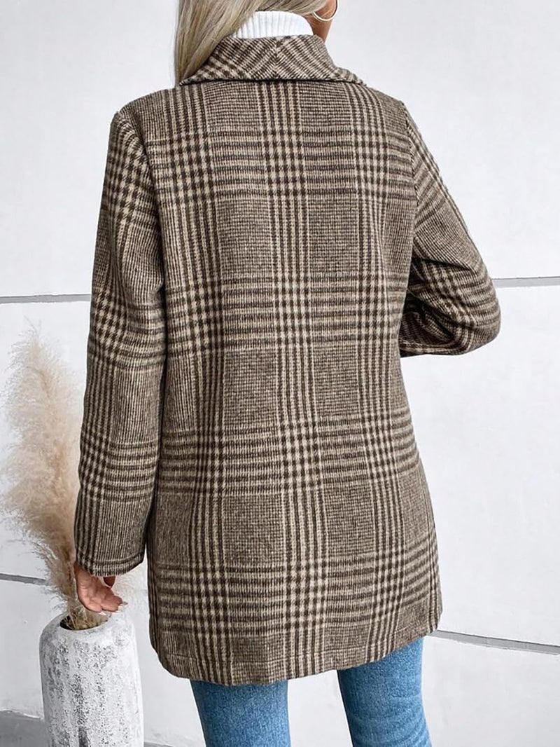 utcoco Womens 2025 Business Casual Blazers Long Sleeve Open Front Work Office Blazer Jacket (Medium, Brown Khaki) - Image 4