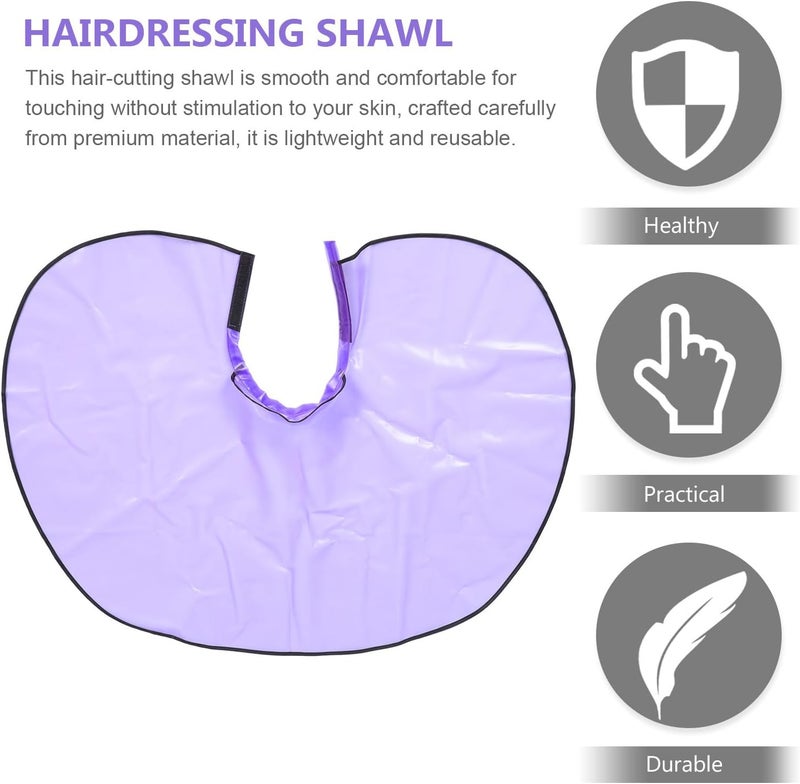 Healifty Waterproof Hair Dye Cape with Short Hairdressing Smock, Large Salon Hair Styling Shawl for Haircut and Coloring, Professional Beauty Salon Cutting Collar for Stylists - Image 3