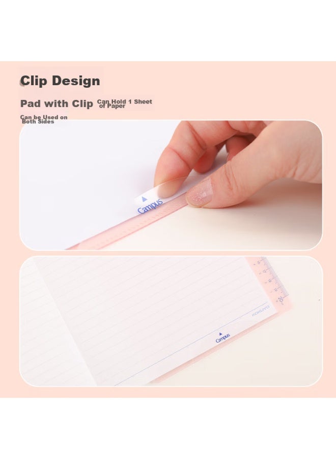 كوكويو Kokuyo Student Office Ruler-edge Desk Pad Campus Clip Paper Pad A4/transparent 1 Piece Wsg-sjc201t - Image 4