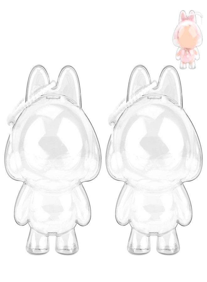 WALLFID 2-Pack Acrylic Protective Cases with Silicone Straps - Durable Hard Shell Display Covers for Keychain Dolls and Collectible Figures, Ideal for Travel, Storage or Display (Doll Not Included) - Image 1
