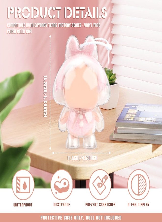 WALLFID 2-Pack Acrylic Protective Cases with Silicone Straps - Durable Hard Shell Display Covers for Keychain Dolls and Collectible Figures, Ideal for Travel, Storage or Display (Doll Not Included) - Image 3
