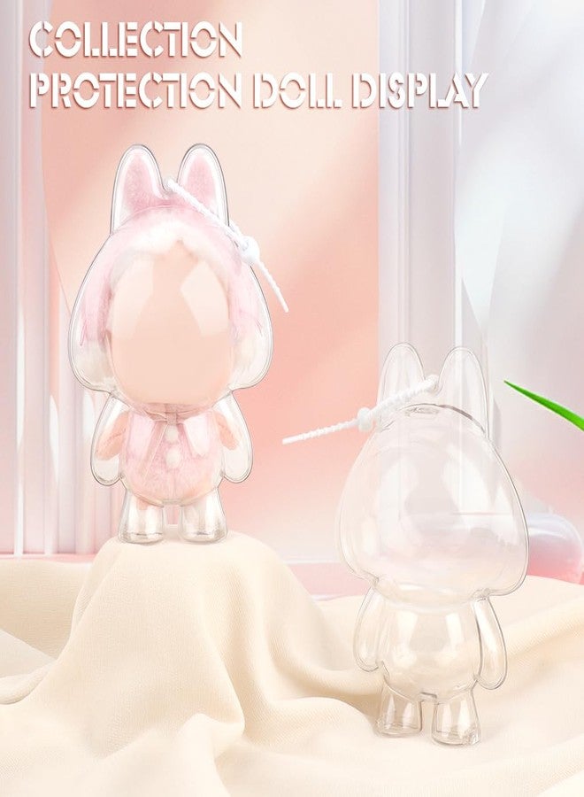 WALLFID 2-Pack Acrylic Protective Cases with Silicone Straps - Durable Hard Shell Display Covers for Keychain Dolls and Collectible Figures, Ideal for Travel, Storage or Display (Doll Not Included) - Image 2