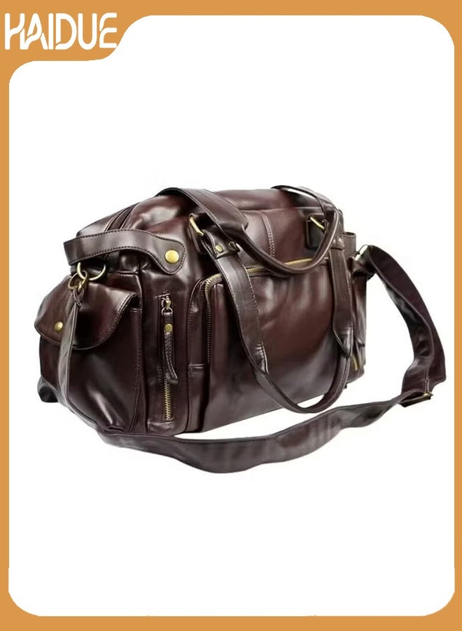 Haidue Faux Leather Duffle Bag 42x14x29cm - Image 1