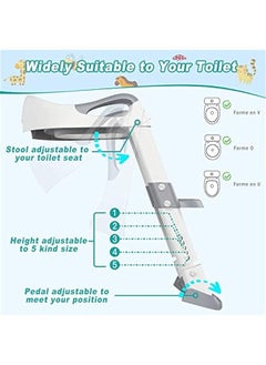 Gonice DMG Potty Training Seat, Kids Toilet Training Seat with Step Stool, Foldable Portable Potty Chair with Adjustable Height Ladder Guard Handle Soft Cushion White for Baby Toddler Boys Girls (Grey)  - Image 5