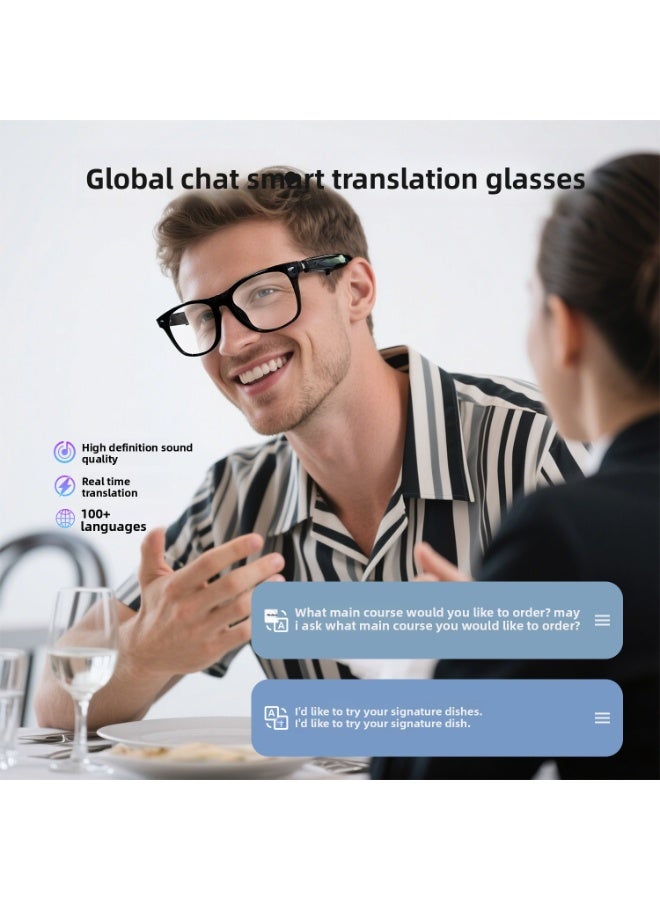 ترجمة جديدة للذكاء الاصطناعي نظارات البلوتوث/نظارات الترجمة في الوقت الحقيقي لأكثر من 100 لغة/الاستماع إلى الموسيقى/إجراء المكالمات/النظارات الذكية - Image 4