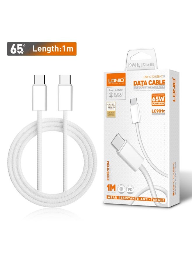 لدنيو كابل شحن سريع للغاية 65 وات USB من النوع C إلى النوع C بطول 1 متر لهاتف iPhone 17/16/15 وiPad وMacbook وSamsung - Image 4